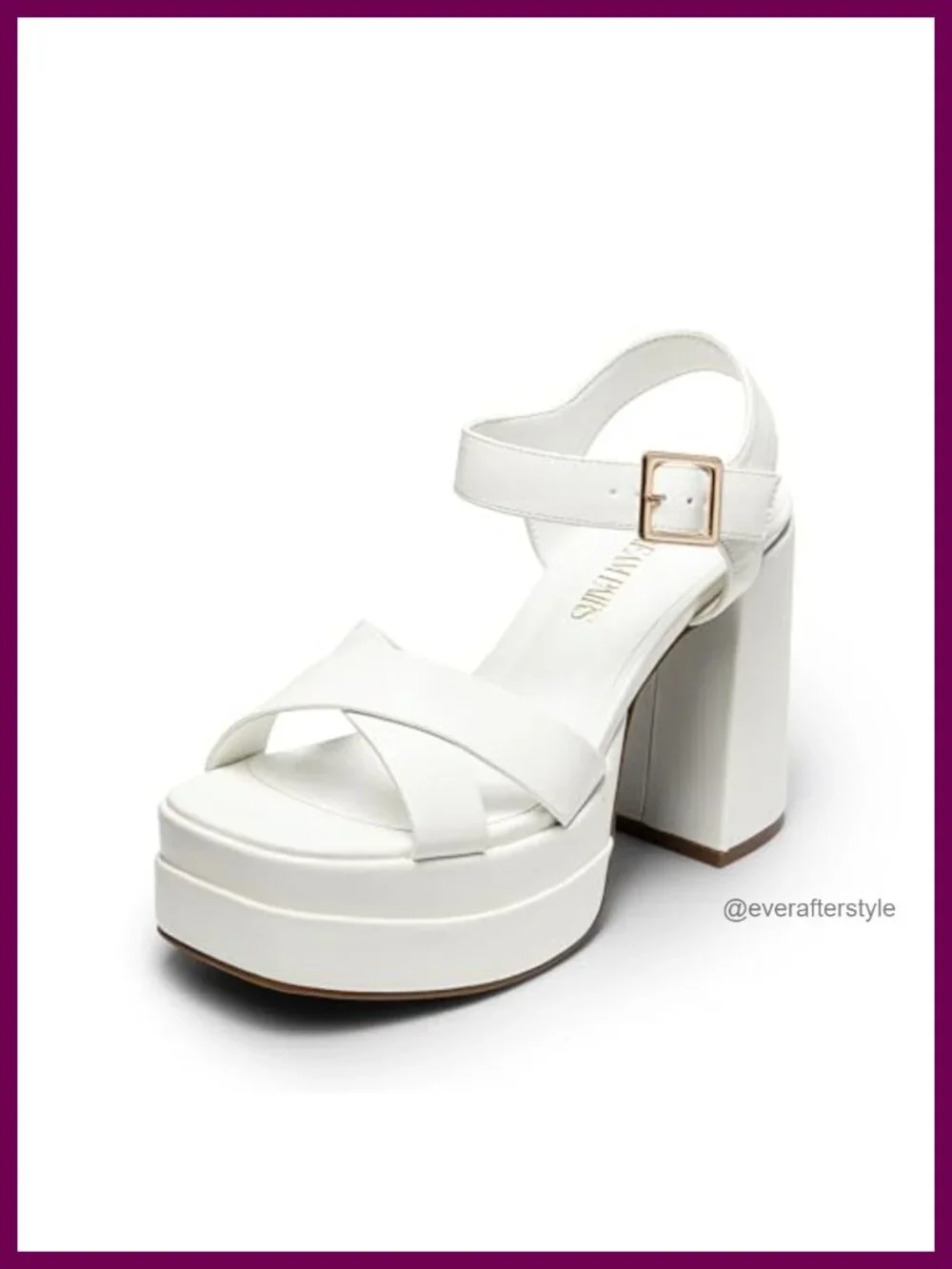 Platform Chunky Heels Square Open Toe Ankle Strap High Heeled Sandals